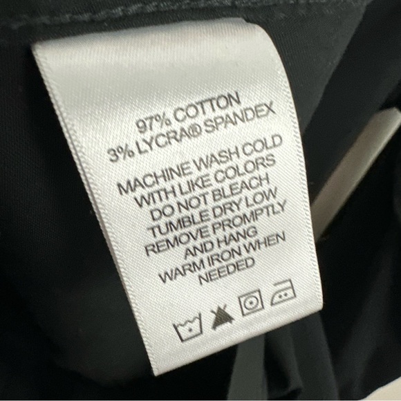 Foxcroft Black Non Iron Stretch Button Down Shirt women's Size 10 - Picture 4 of 5